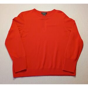 Investments‎ Sweater Womens Medium Red Top Long Sleeve 30% Cashmere (Small Hole)